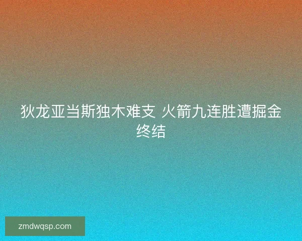 狄龙亚当斯独木难支 火箭九连胜遭掘金终结