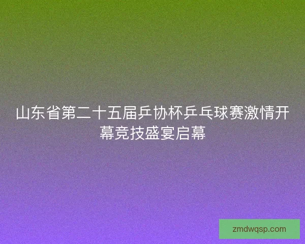 山东省第二十五届乒协杯乒乓球赛激情开幕竞技盛宴启幕
